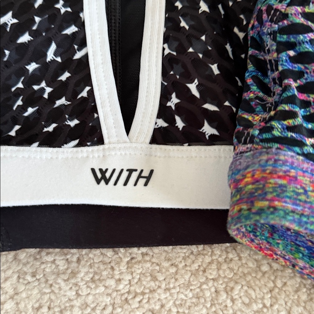 Peloton Women's Black and Multicolor Sports Bras - Picture 3 of 4